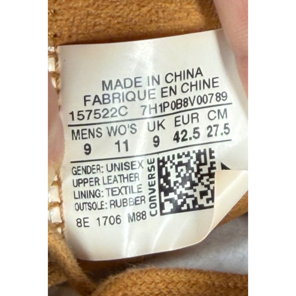 Converse Chuck Taylor All Star High Top Tan Leather Sneakers 157522C Mens 9 - Picture 7 of 8